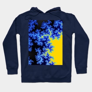 Mandelbrot Fractal Blue Yellow Hoodie